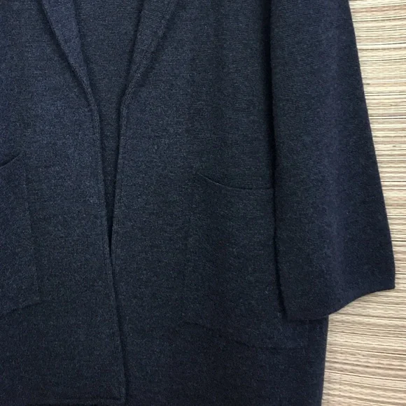 J.CREW Open-Front Merino Wool Blazer Sweater Jacket In Charcoal Size L - Picture 6 of 12